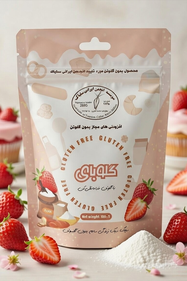 اسانس پودری توت فرنگی بدون گلوتن انجمن ایرانی سلیاک