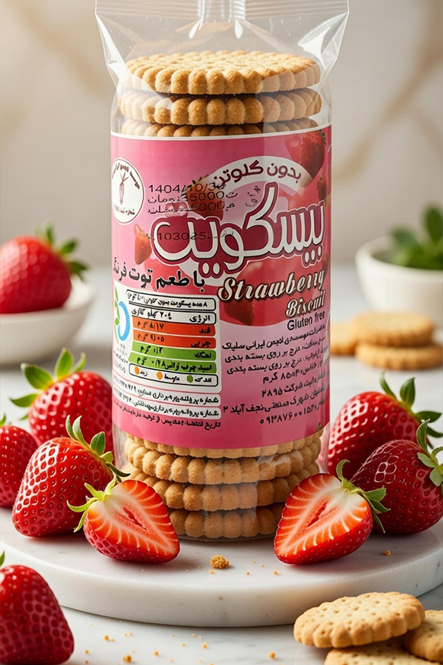 بیسکوئت توت فرنگی بدون گلوتن انجمن ایرانی سلیاک